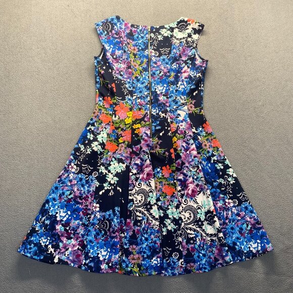 Zarr Collection Ladies Beautiful Multicolor Floral Sleeveless Dress,Size 12,Zipp - Picture 2 of 10